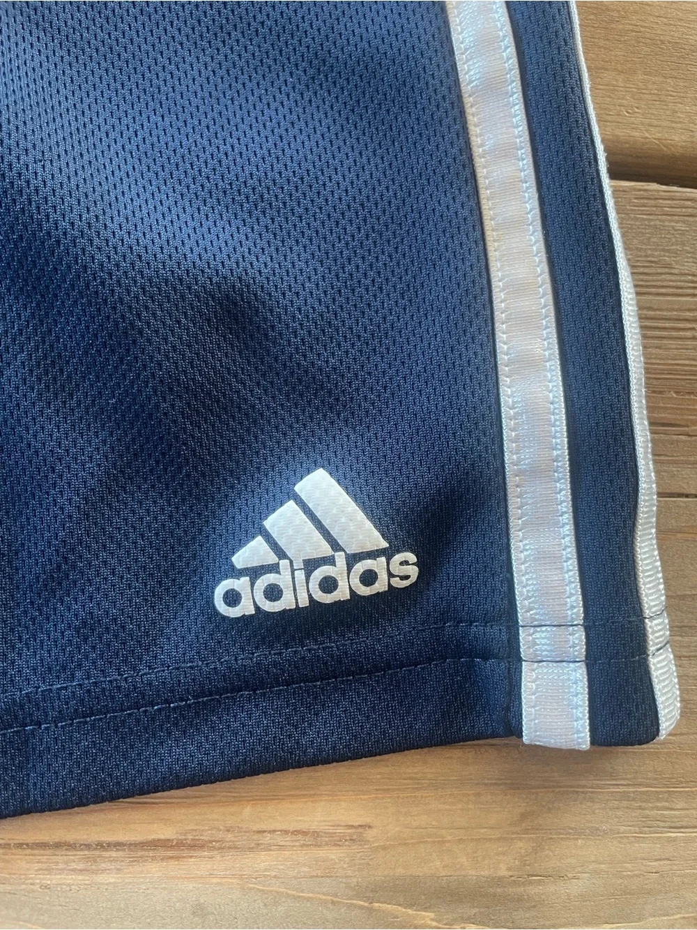 adidas Navy Blue Shorts with White Stripes